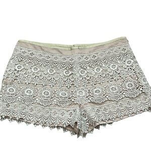 3/$15 Crochet Lace Overlay Shorts Nude Size Medium